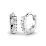 Round Brilliant Cut Diamond Huggie Hoop Earrings