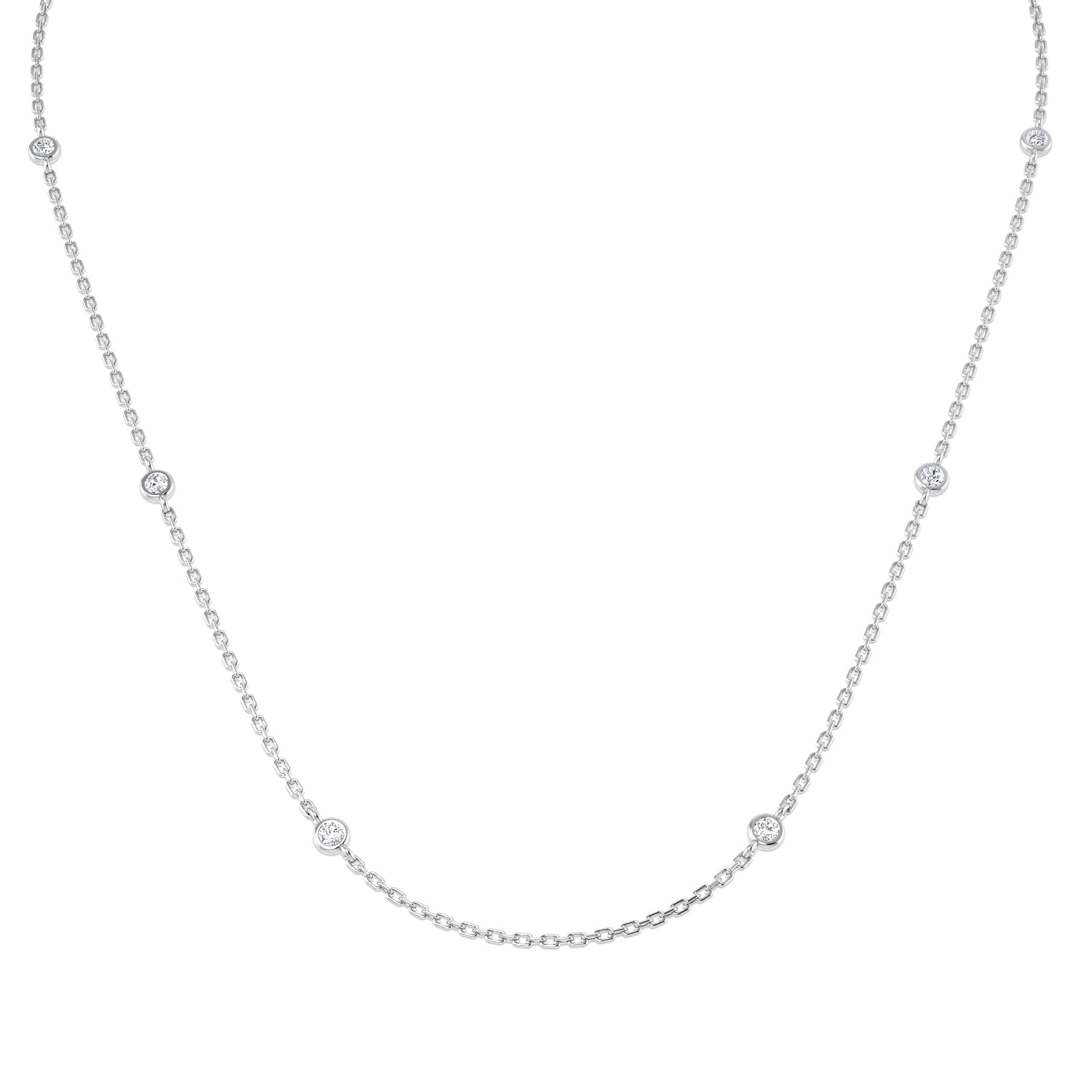 Round Diamond Spectacle Chain Necklace