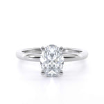 Piper Oval Plain engagement ring with oval cut diamond and plain shoulder band
