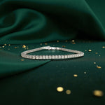 Platinum Round Brilliant Cut Diamond Tennis Bracelet