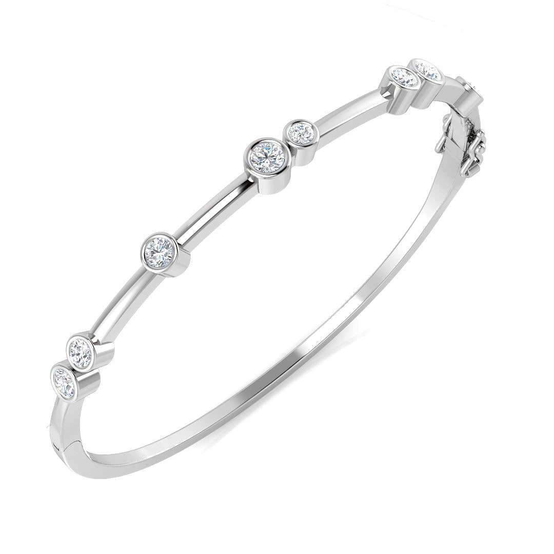 Round Brilliant Cut Diamond Bubble Bangle