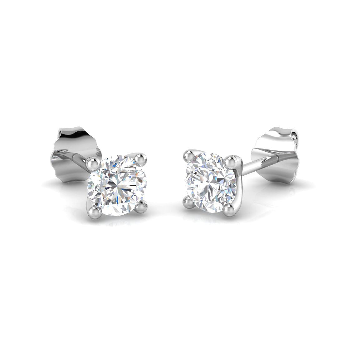 Round Brilliant Cut Diamond Stud Earrings