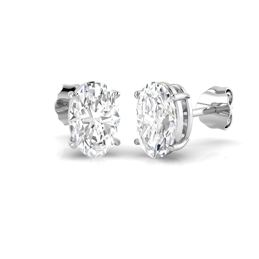 Oval Cut Diamond Stud Earrings
