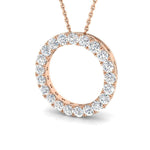 Rose gold Diamond Circle of Life Pendant with micro set diamonds in a circular design