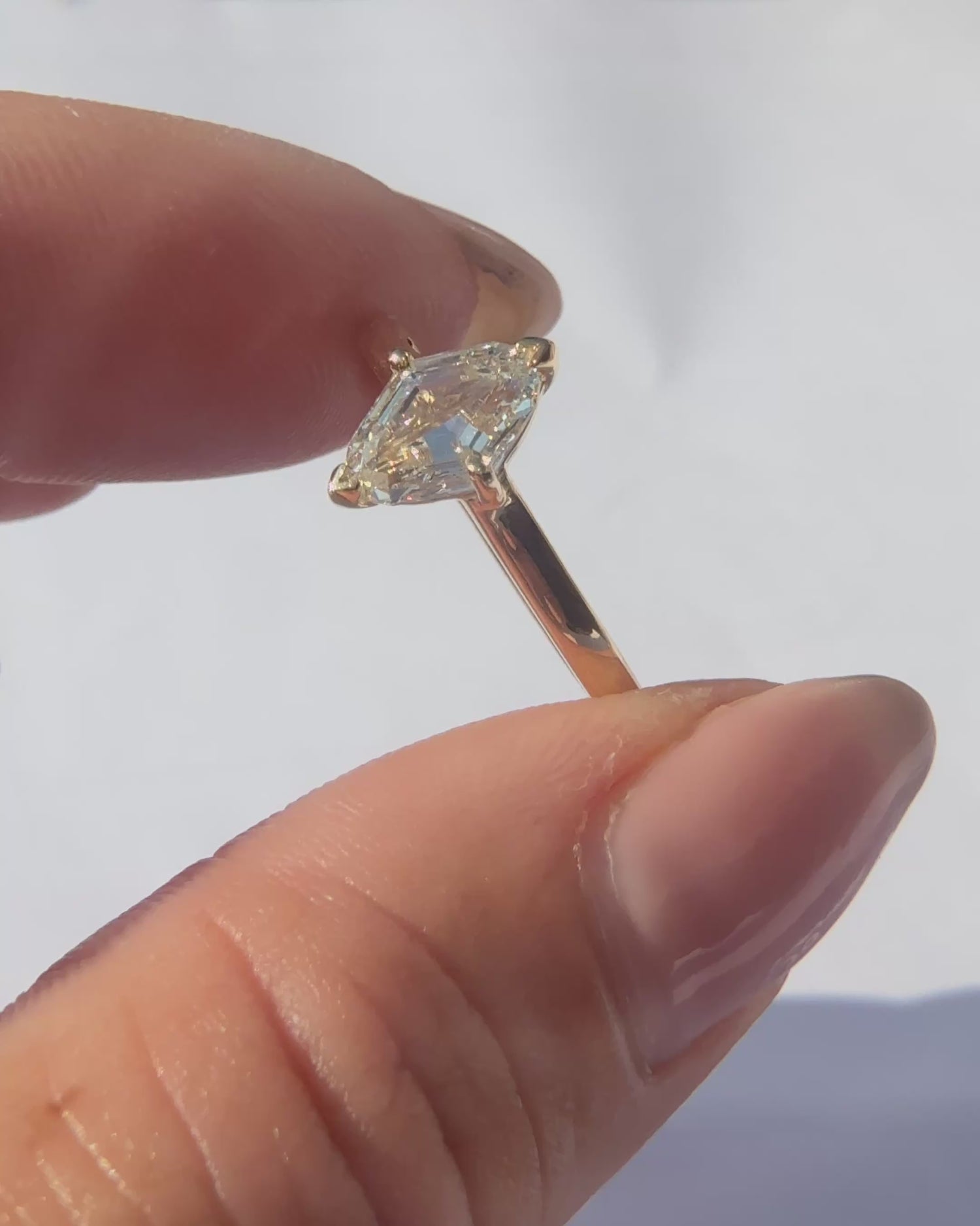 Lozenge Cut Diamond Solitaire Ring
