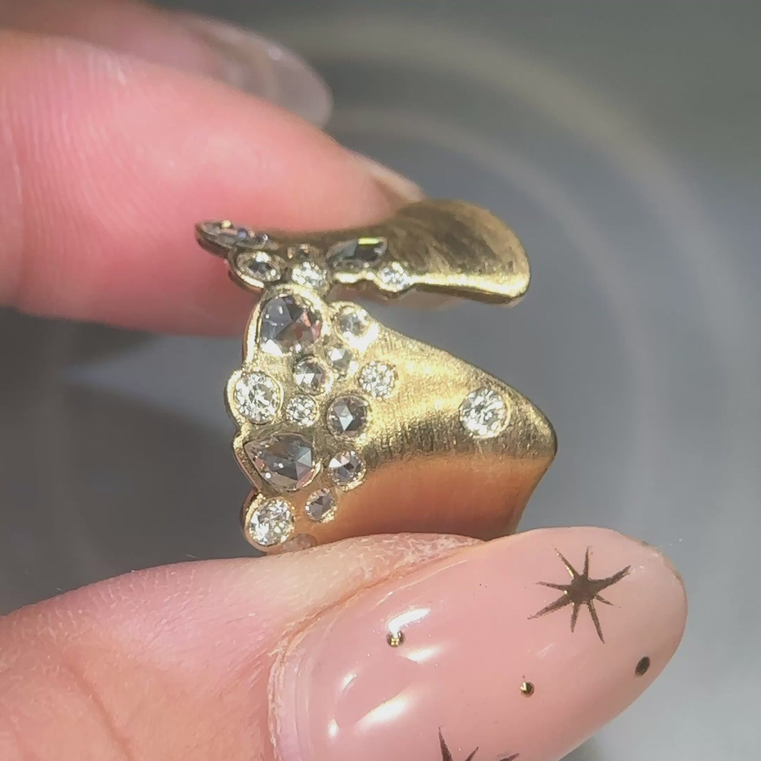 Rosecut Diamond Collar Ring