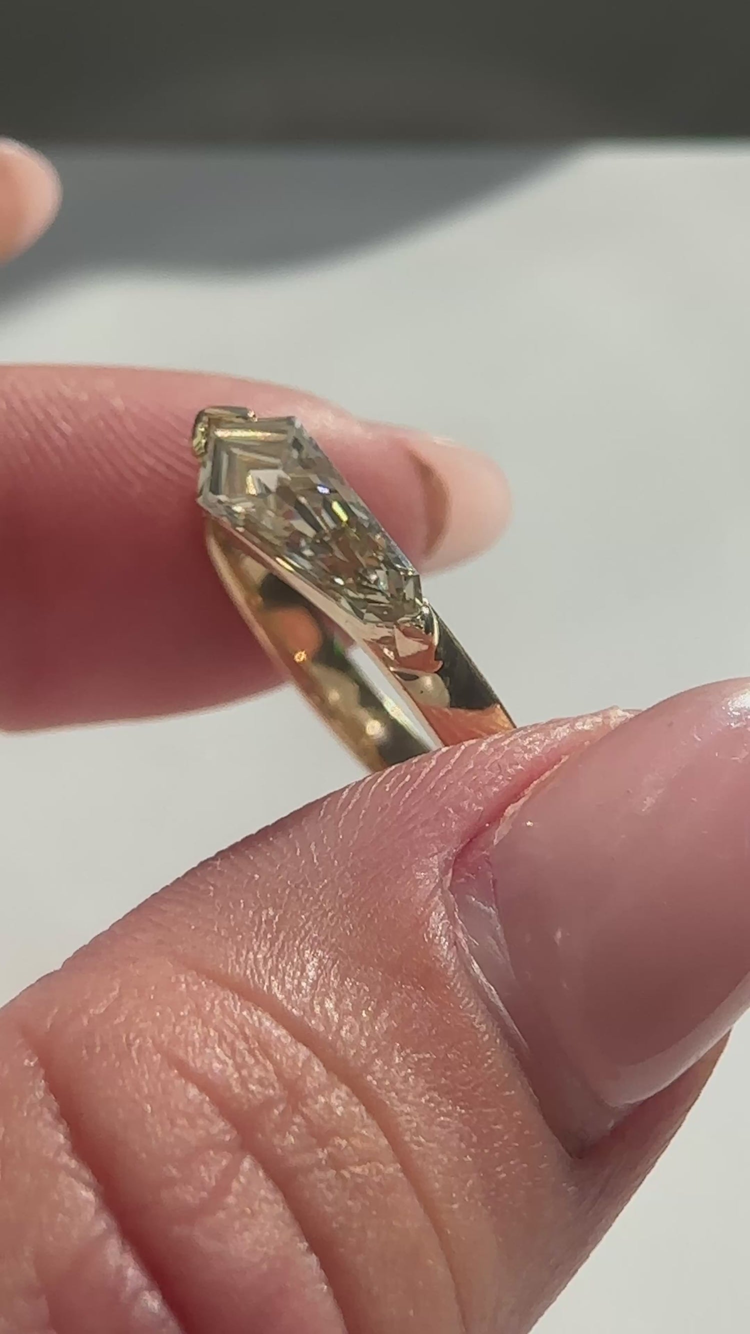 Kite Shape Diamond Gypsy Ring