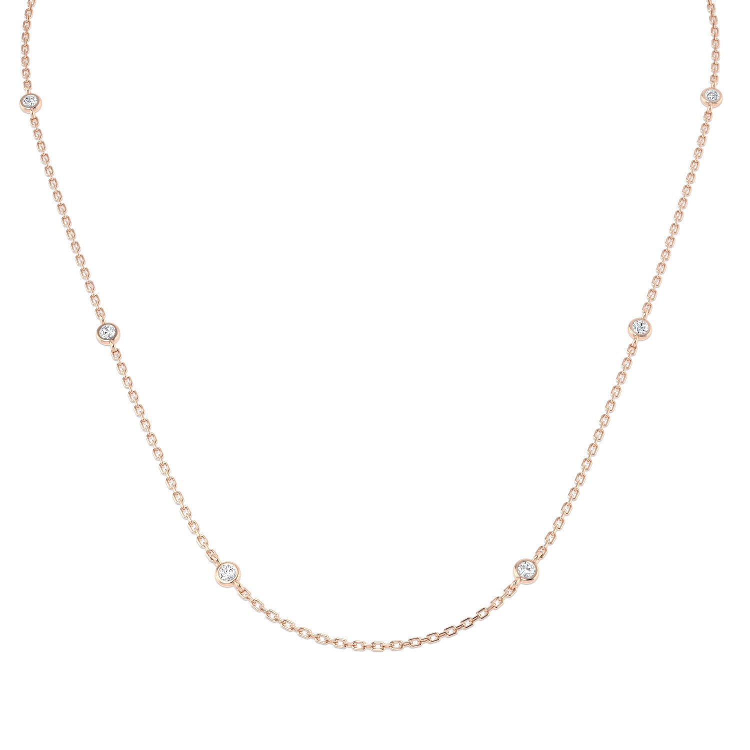 Round Diamond Spectacle Chain Necklace
