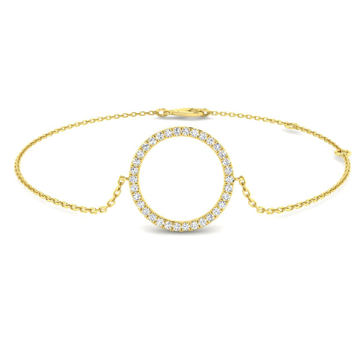 Diamond Circle of Life Chain Bracelet