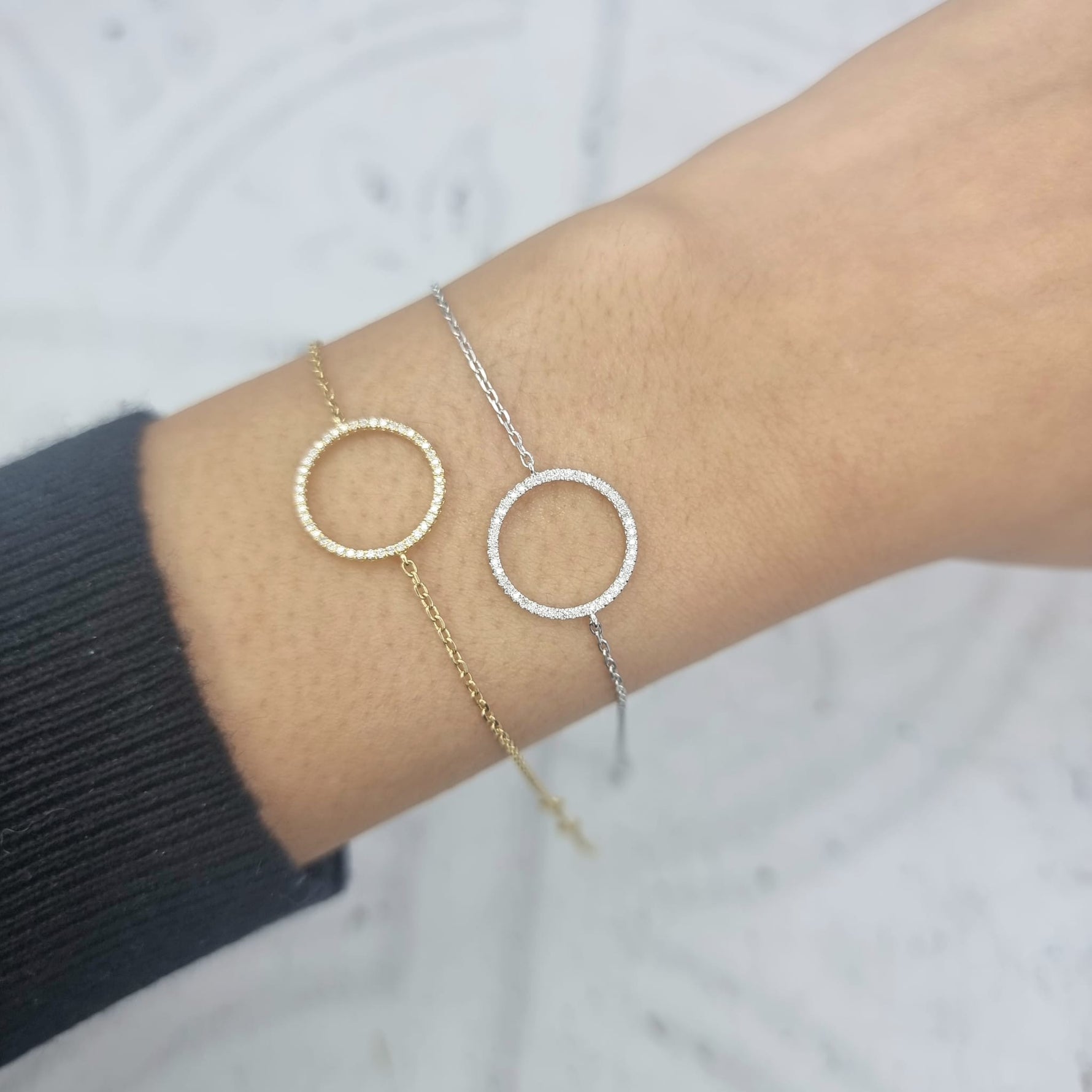 Diamond Circle of Life Chain Bracelet