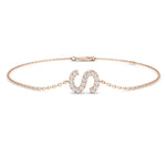 Personalised diamond initial chain bracelet