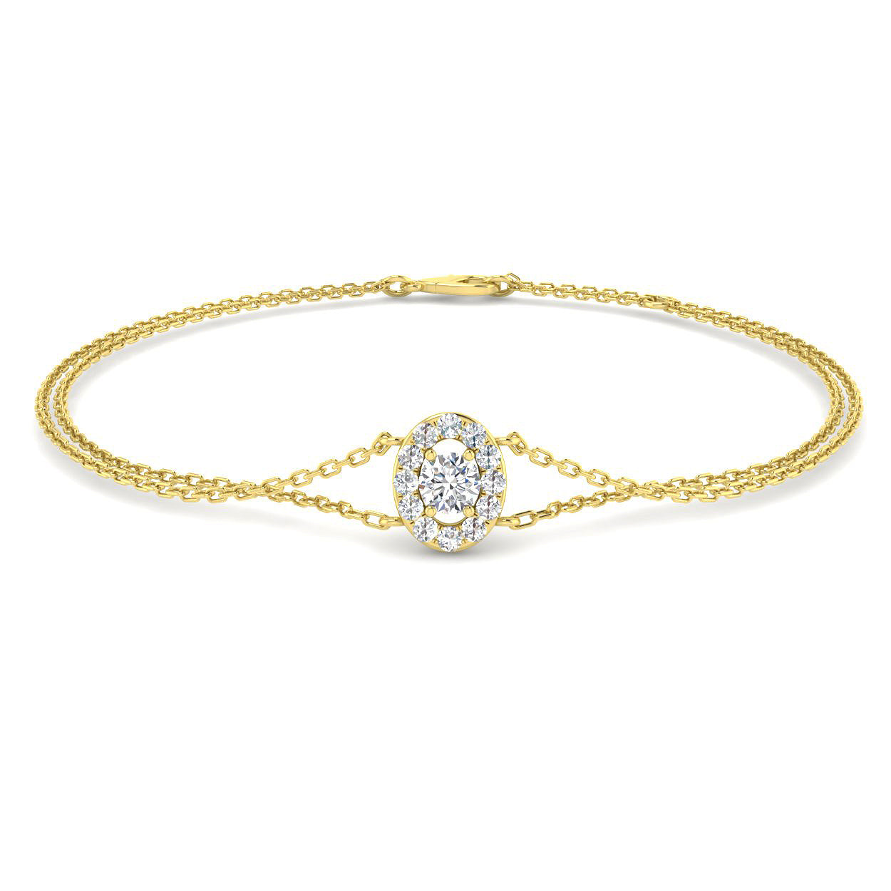 Round diamond spectacle chain necklace