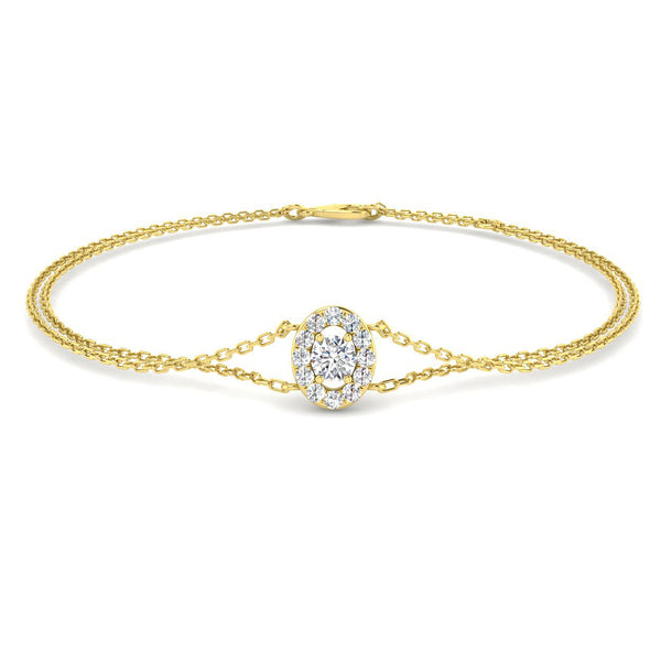 Round diamond spectacle chain necklace