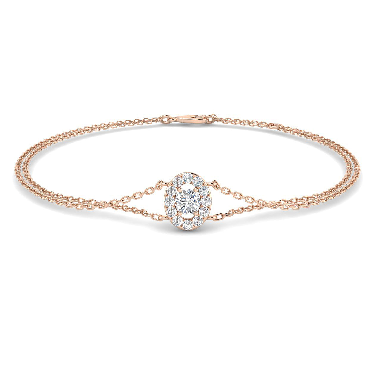 Round diamond spectacle chain necklace
