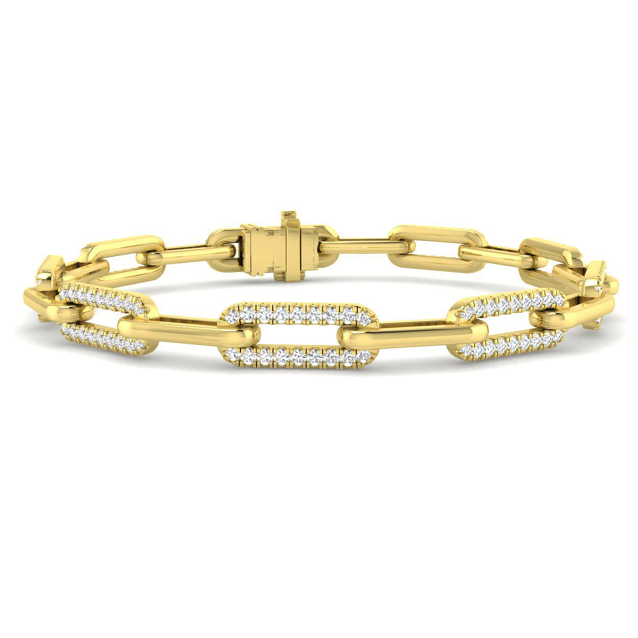 Diamond Alternating Link Bracelet