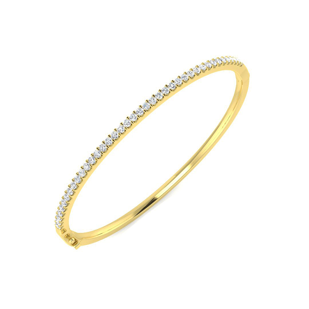 Round Brilliant Cut Diamond Micro Set Bangle