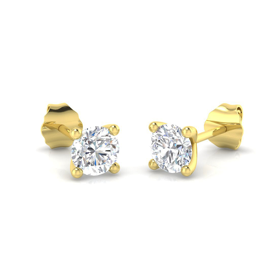 Round Brilliant Cut Diamond Stud Earrings
