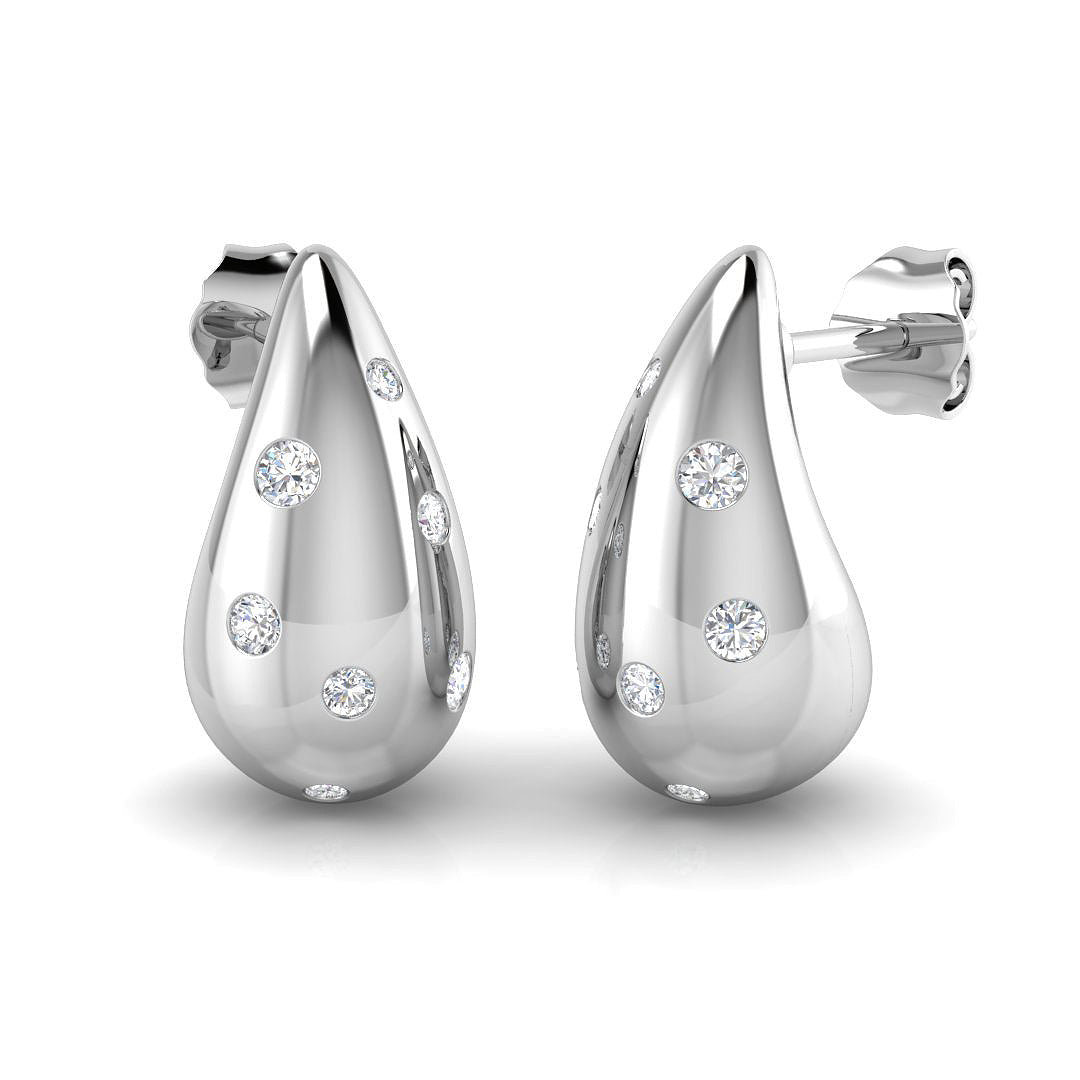 Chunky Teardrop Diamond Stud Earrings