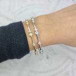 Bezel bubble diamond bangle bracelet