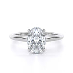 Oval cut diamond solitaire engagement ring
