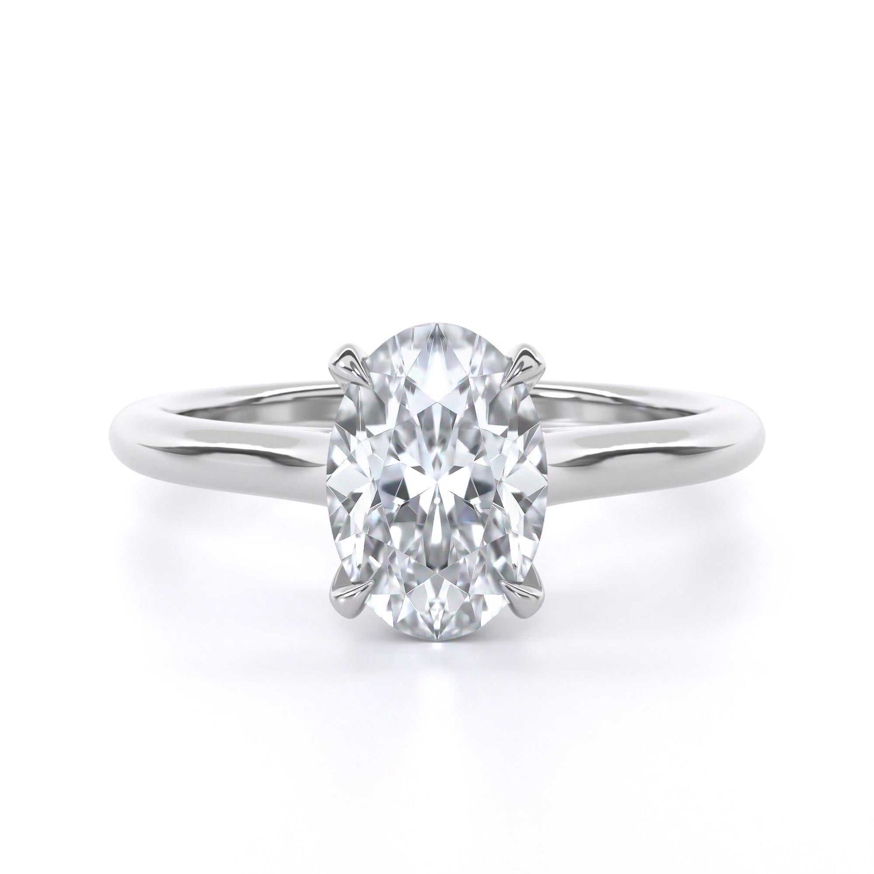 Oval cut diamond solitaire engagement ring