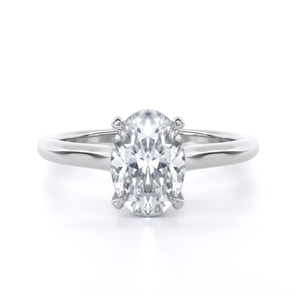 Oval cut diamond solitaire engagement ring