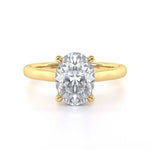 Oval diamond bridge engagement ring