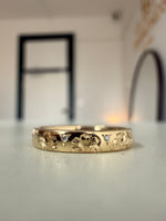 Cherry blossom engraved diamond band