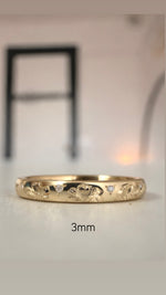 Cherry blossom engraved diamond band