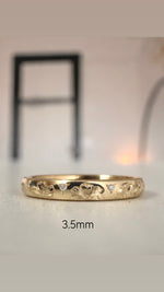 Cherry blossom engraved diamond band
