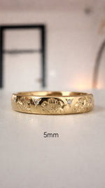 Cherry blossom engraved diamond band