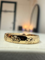 Cherry blossom engraved diamond band