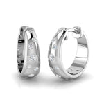 Chunky flush set diamond hoop earrings