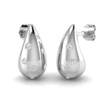 Teardrop chunky diamond stud earrings Italian style