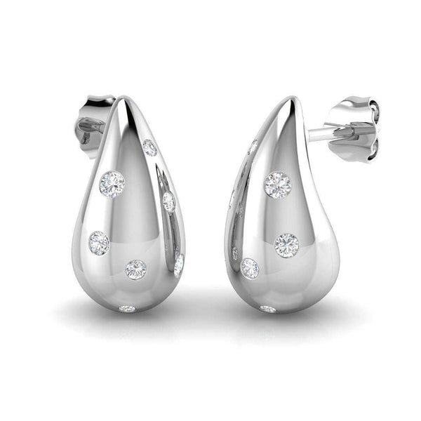 Teardrop chunky diamond stud earrings Italian style