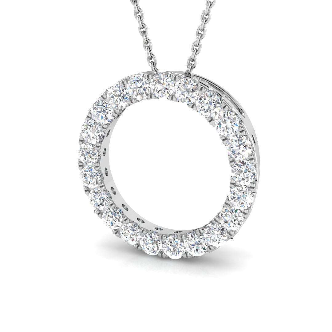 Diamond circle of life pendant necklace
