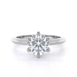 Round diamond 6 claw solitaire engagement ring