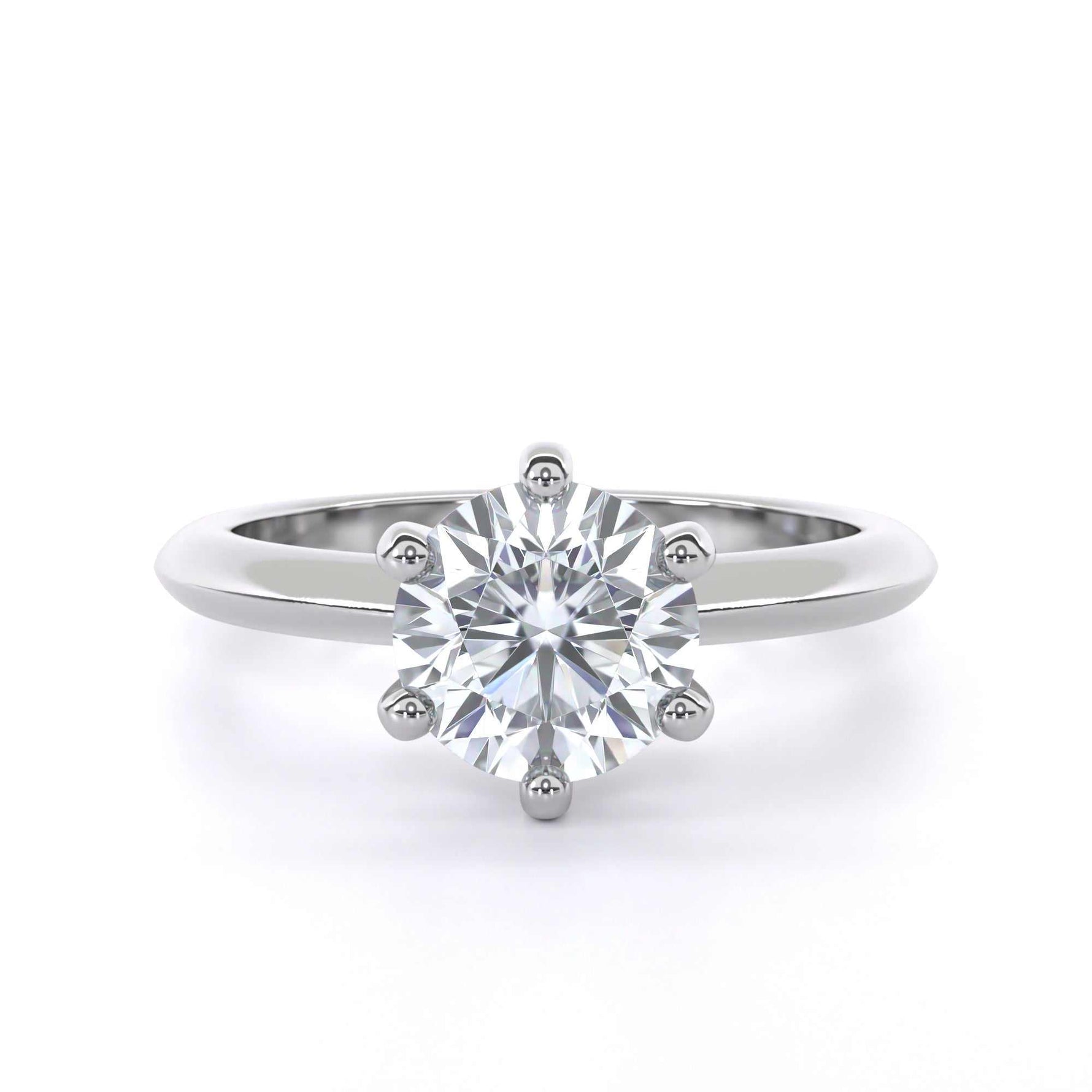 Round diamond 6 claw solitaire engagement ring