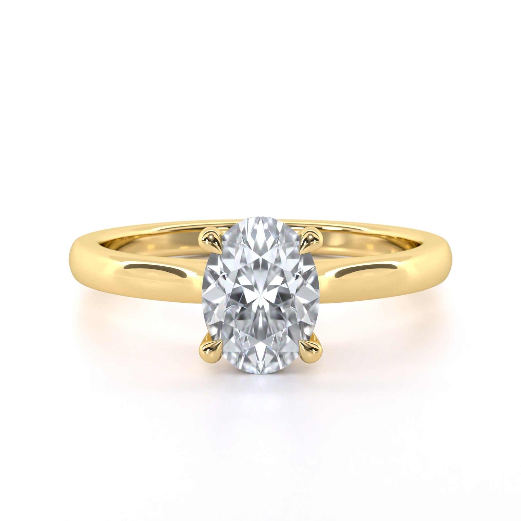Oval cut diamond classic engagement ring