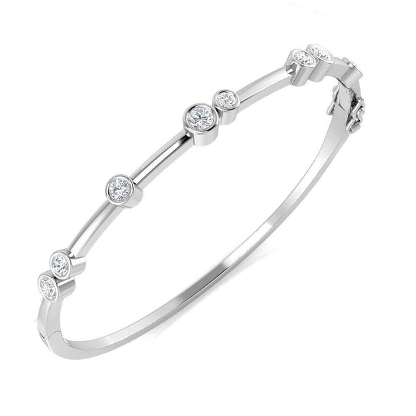 Bezel bubble diamond bangle bracelet
