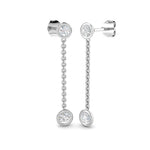 Round brilliant diamond chain drop earrings