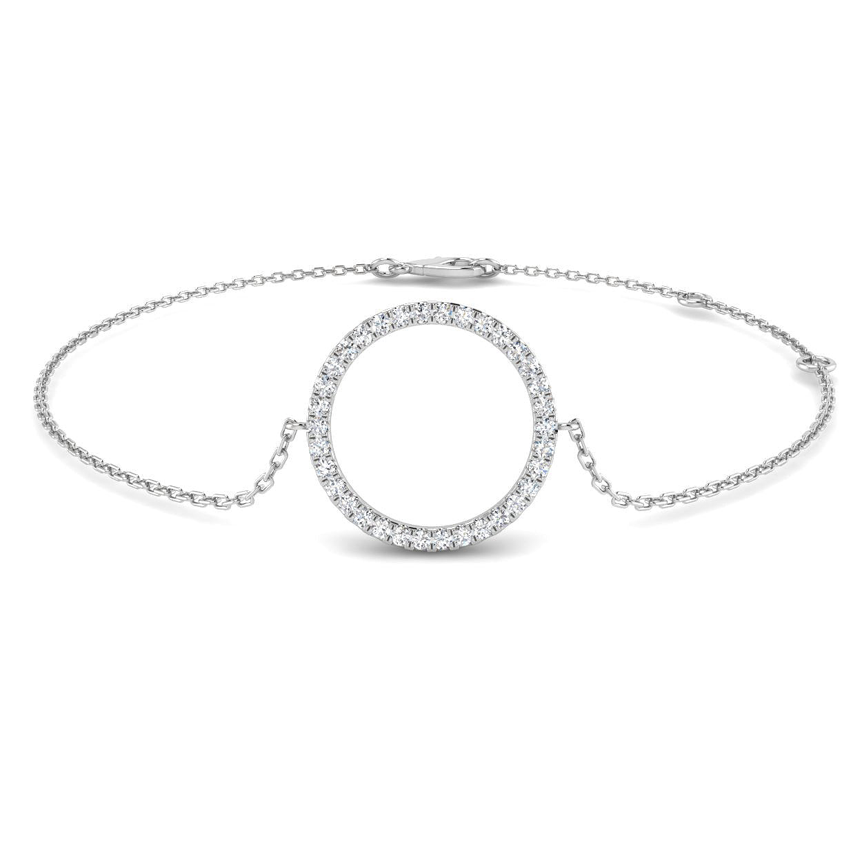 Diamond circle of life chain bracelet