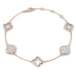 Diamond clover chain bracelet
