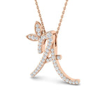 Diamond Floral Initial Pendant