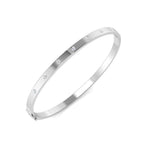 Flush set diamond bangle bracelet