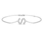 Personalised diamond initial chain bracelet