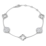 Diamond clover chain bracelet