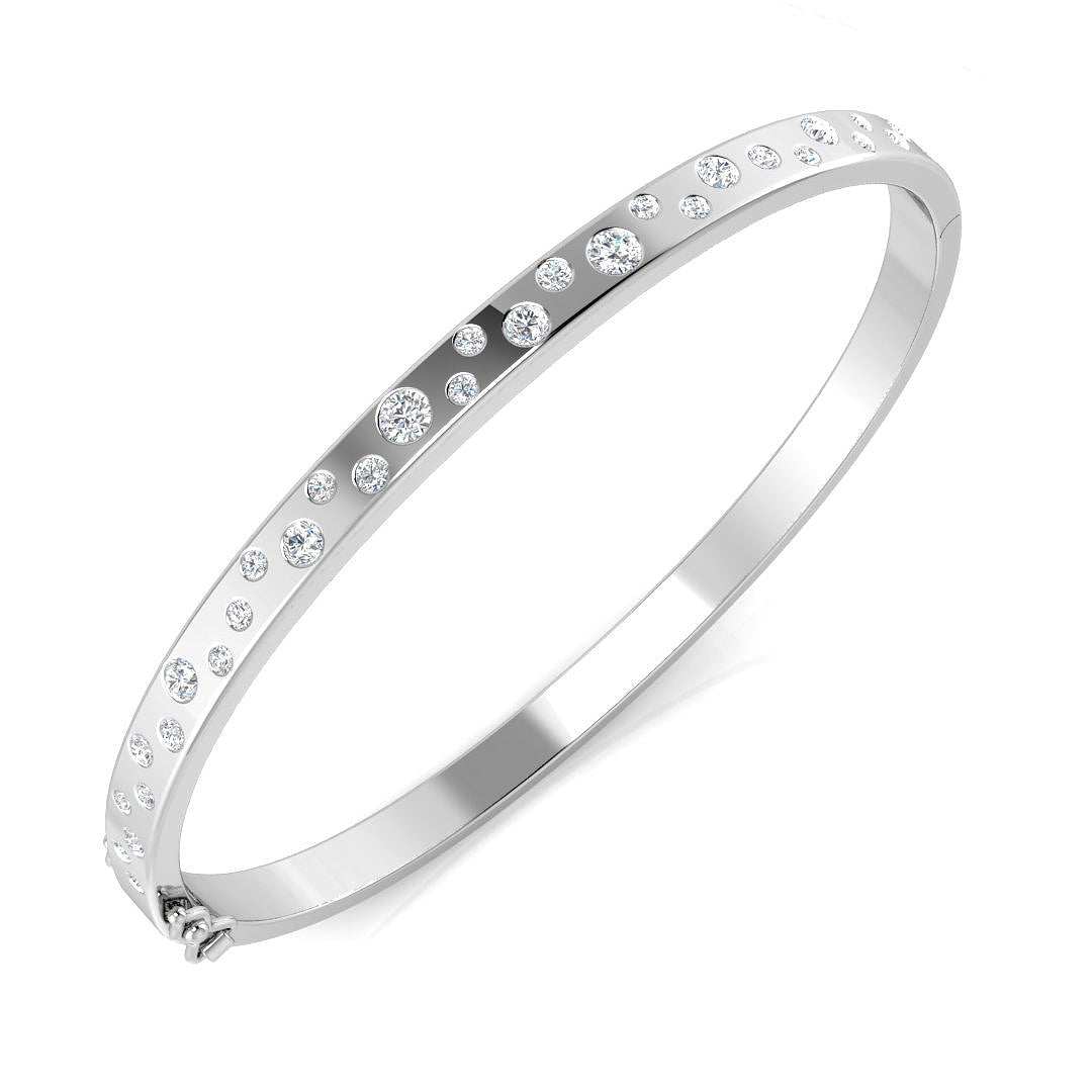 Diamond scatter bangle bracelet