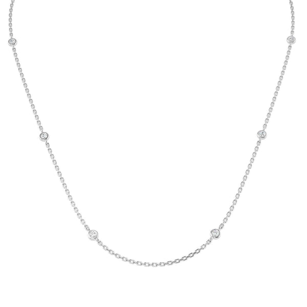 Round diamond spectacle chain necklace