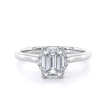 Emerald cut diamond unique engagement ring